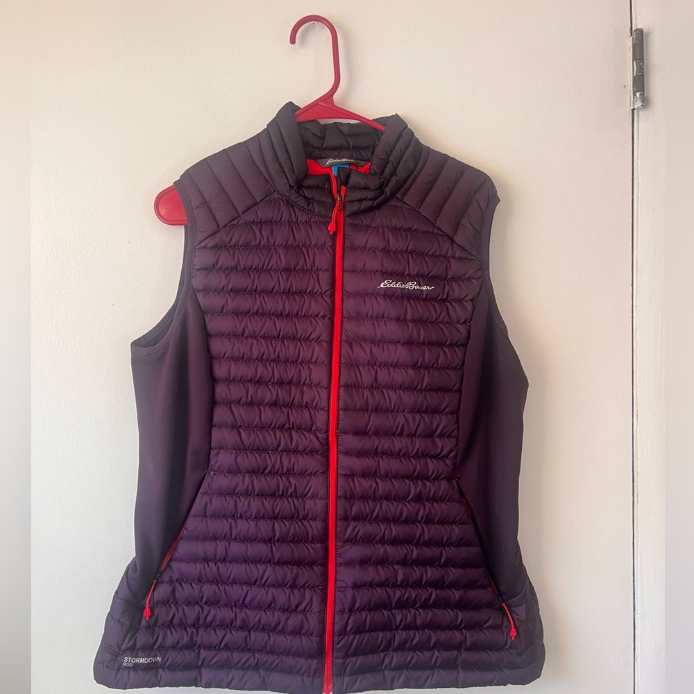 Eddie Bauer Women's First Ascent Storm Down 800 Purple Puffer Vest Size XL